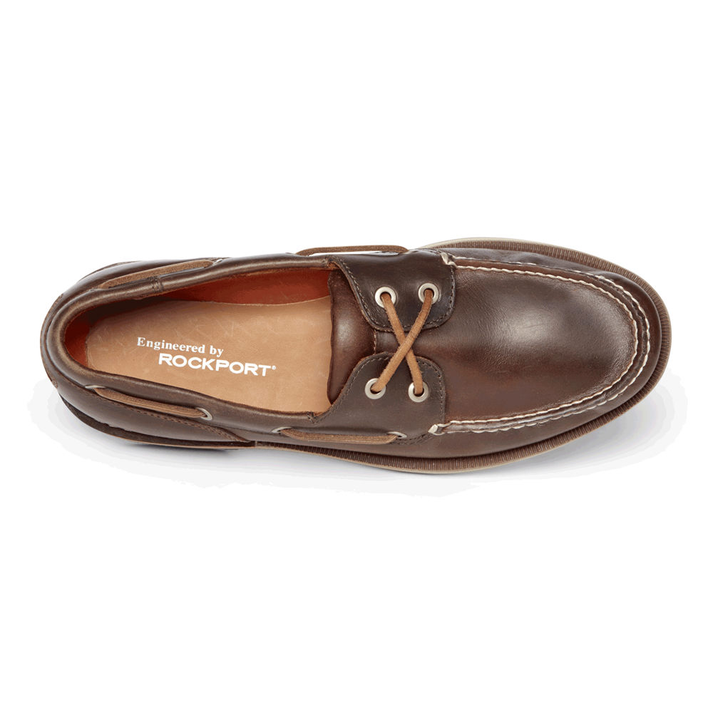 Rockport Singapore Mens Boat Shoes - Perth Brown - LN0347259